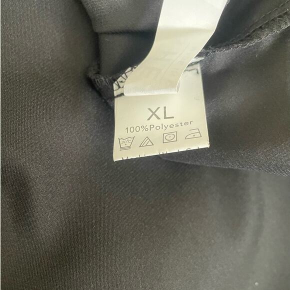 Satiny Women Top XL‎ Black Button Up High Low Hem Witchy Goth Punk Rocker Disco - Picture 8 of 10